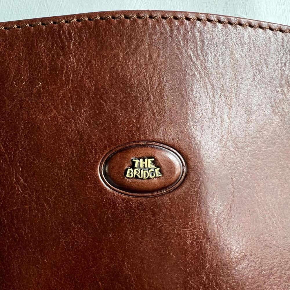 The Bridge Brown Leather Crossbody Bag Italian Academia Quiet Luxury Prep Purse - Picture 12 of 15